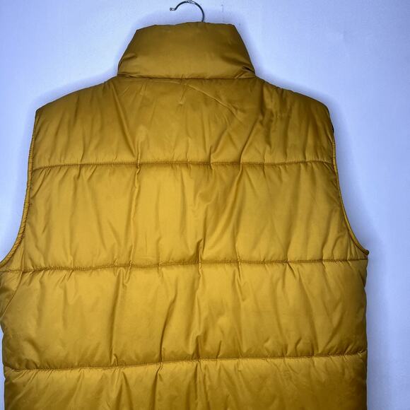 Koman Puffer Vest Mustard Yellow Full Zip Pocket Size Medium - Picture 8 of 13